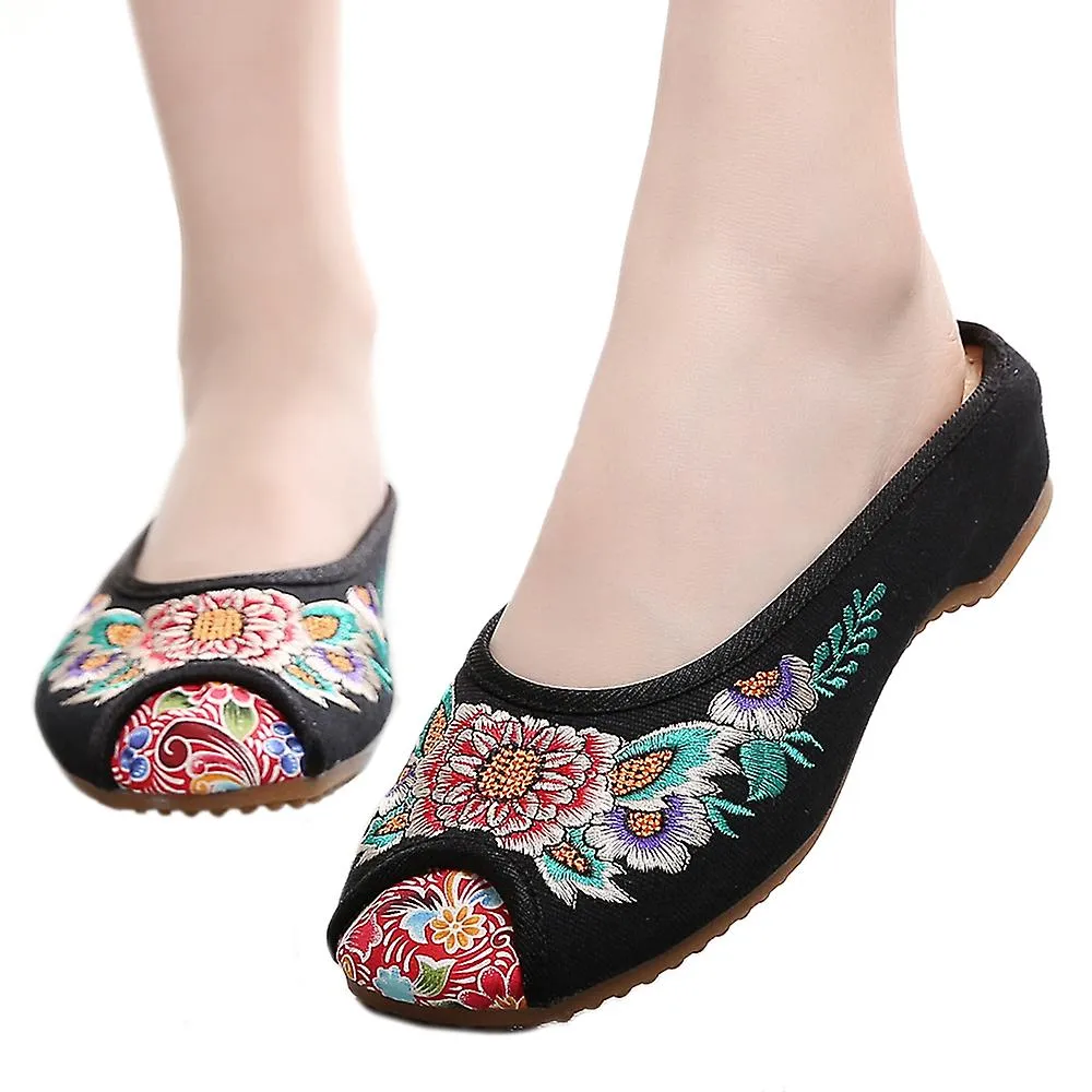 Old Beijing Cloth Embroidered Shoes Slippers