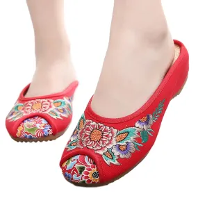 Old Beijing Cloth Embroidered Shoes Slippers