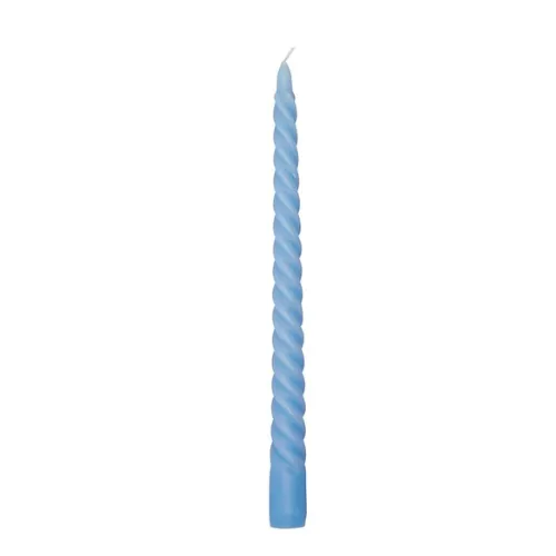 Pale blue twist Dinner Candle