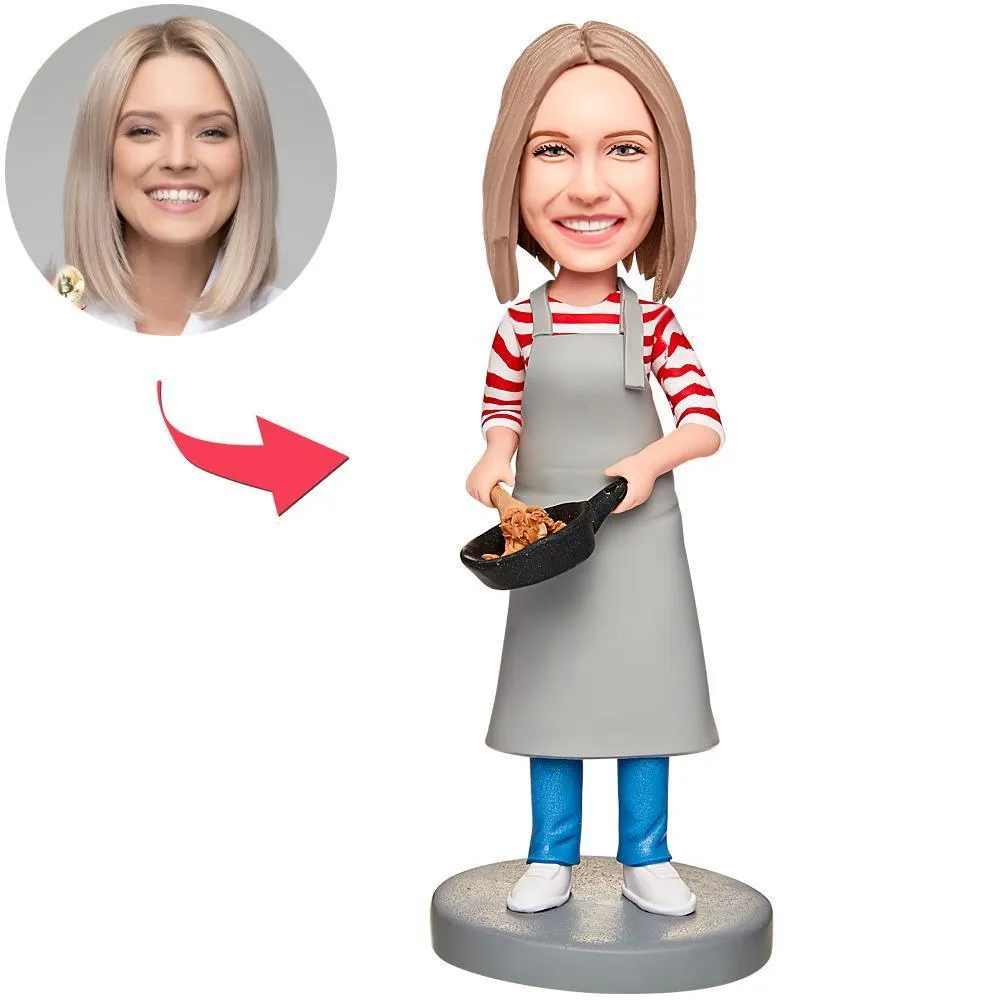 Personalized Cooking Mom Bobblehead Dolls from Photo