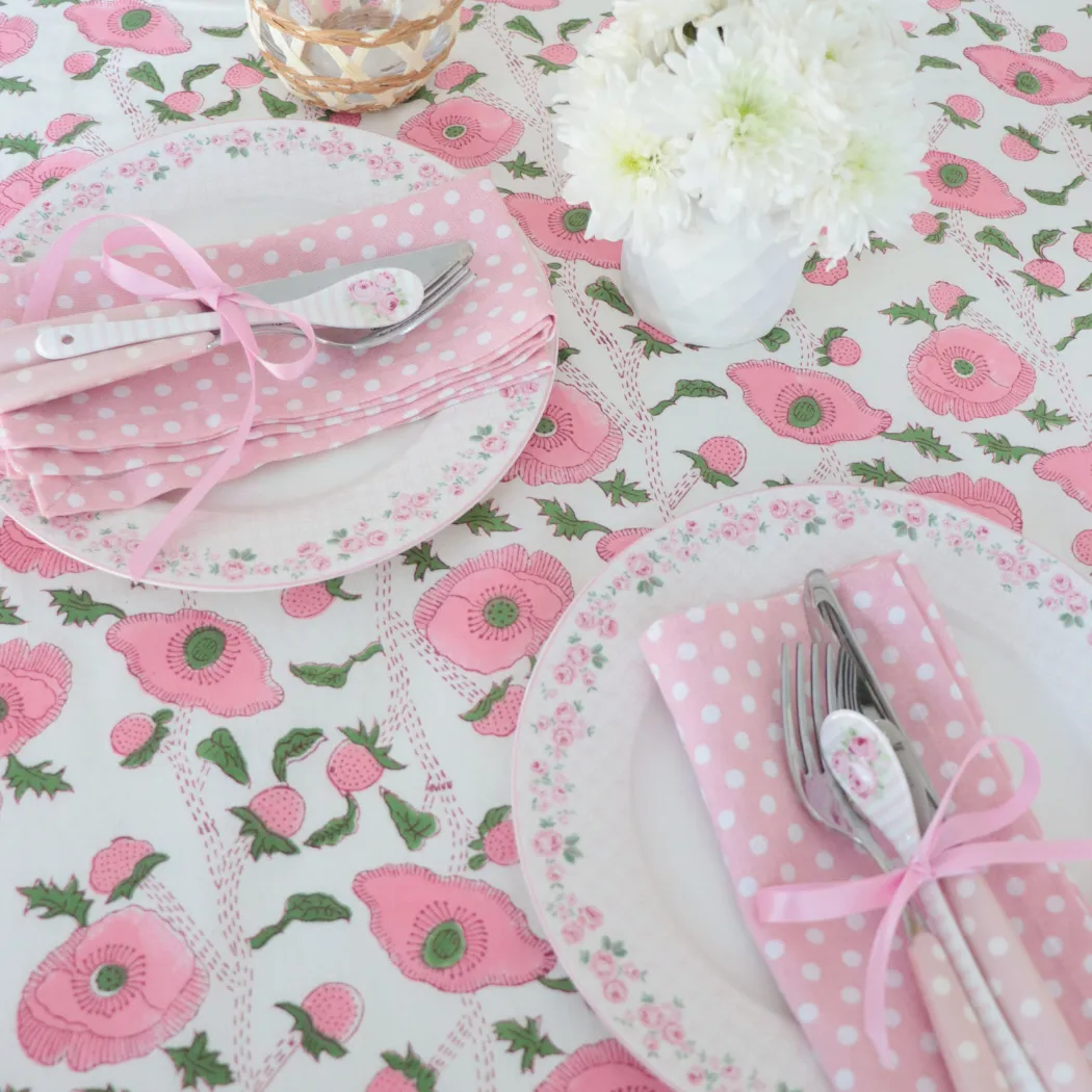 Pink Poppy Tablecloth