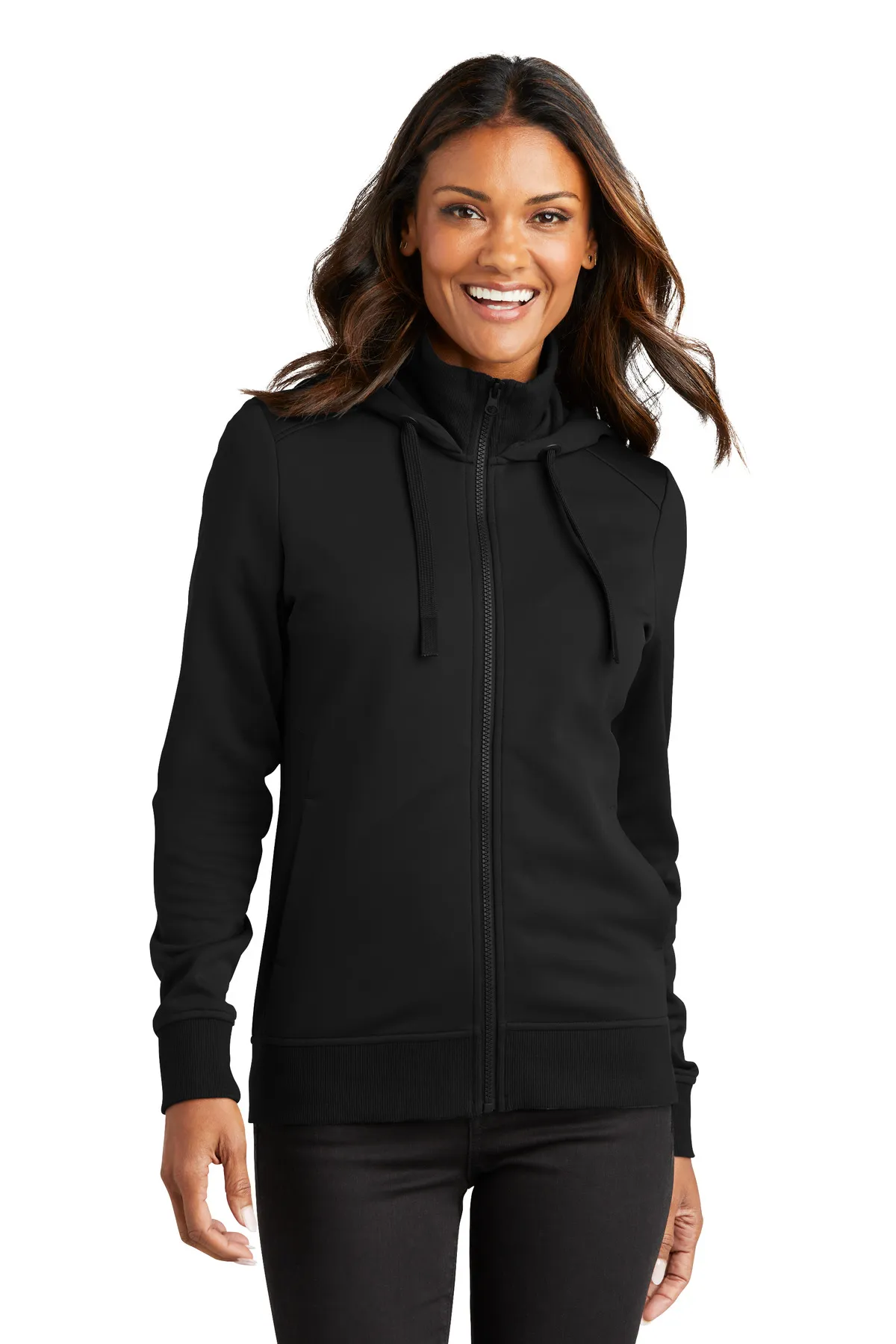 Port Authority Clothing L814 Port Authority Ladies Smooth Fleece Hooded Jacket SKU: L814