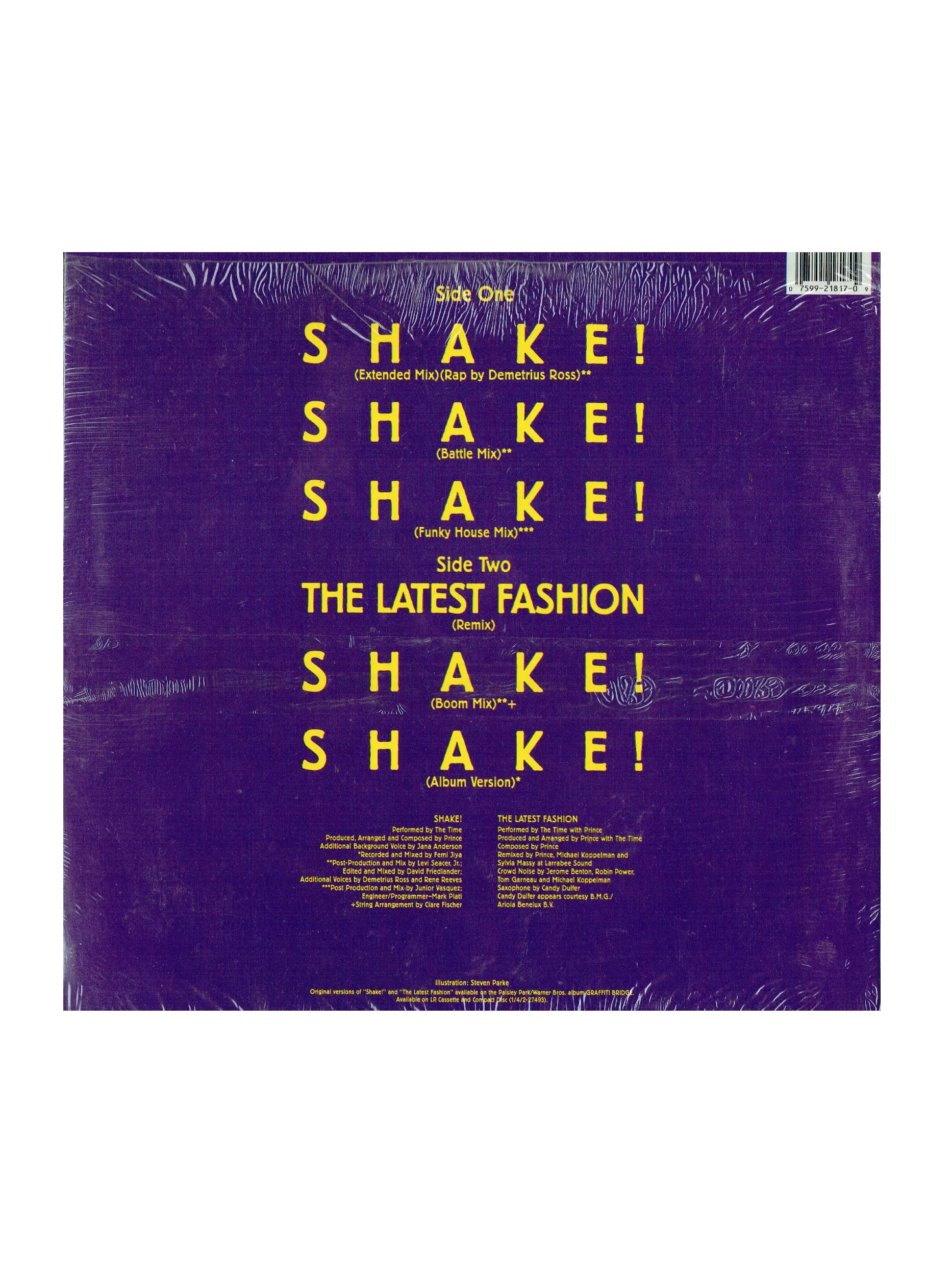 Prince – The Time Shake Maxi 12 Inch Vinyl 1990 USA Release 6 Tracks Paisley Park Label Prince AS