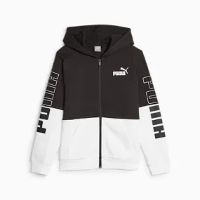 PUMA POWER Full-Zip Youth Hoodie | PUMA Black | PUMA Shoes | PUMA 