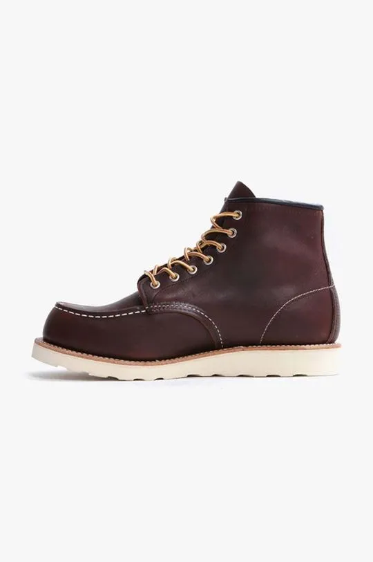 Red Wing leather shoes Moc Toe men's maroon color 8138