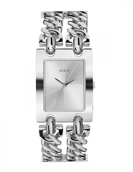 reloj guess plateado trenzado mujer