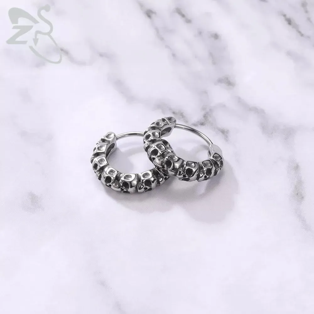 Rock Round Stainless Steel Ear Rings