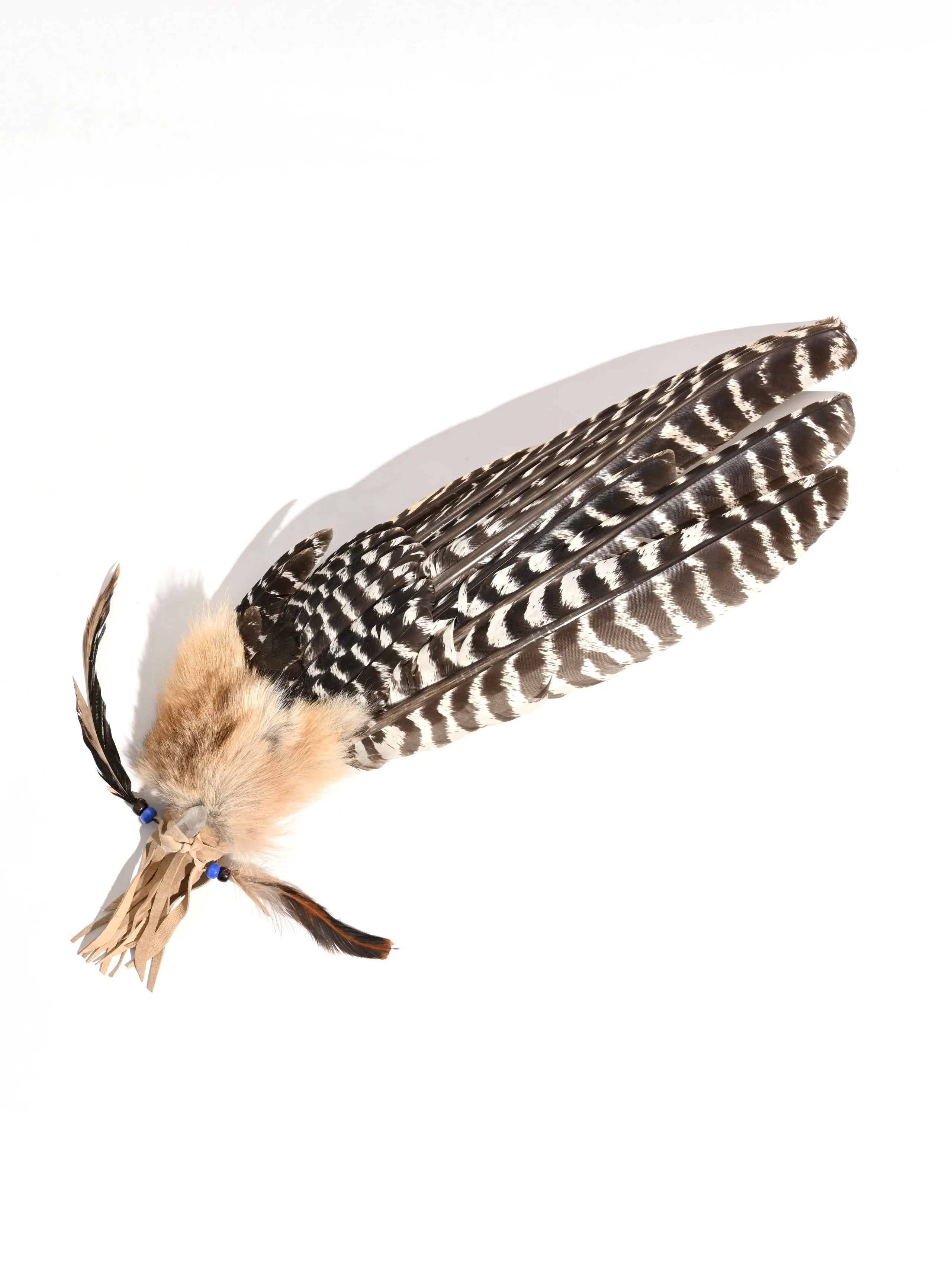 Sacred Prayer Feather Fan with Quartz