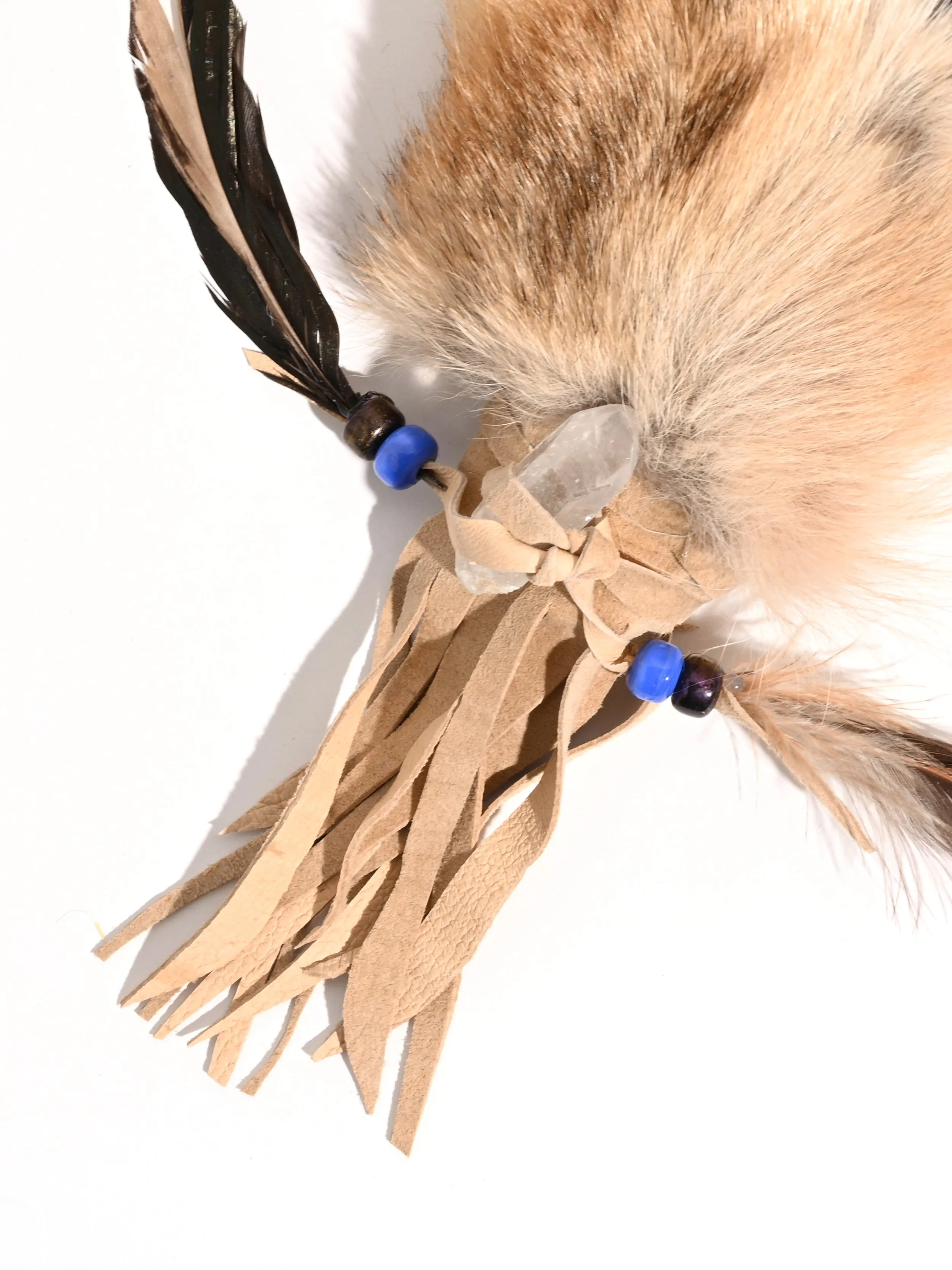 Sacred Prayer Feather Fan with Quartz