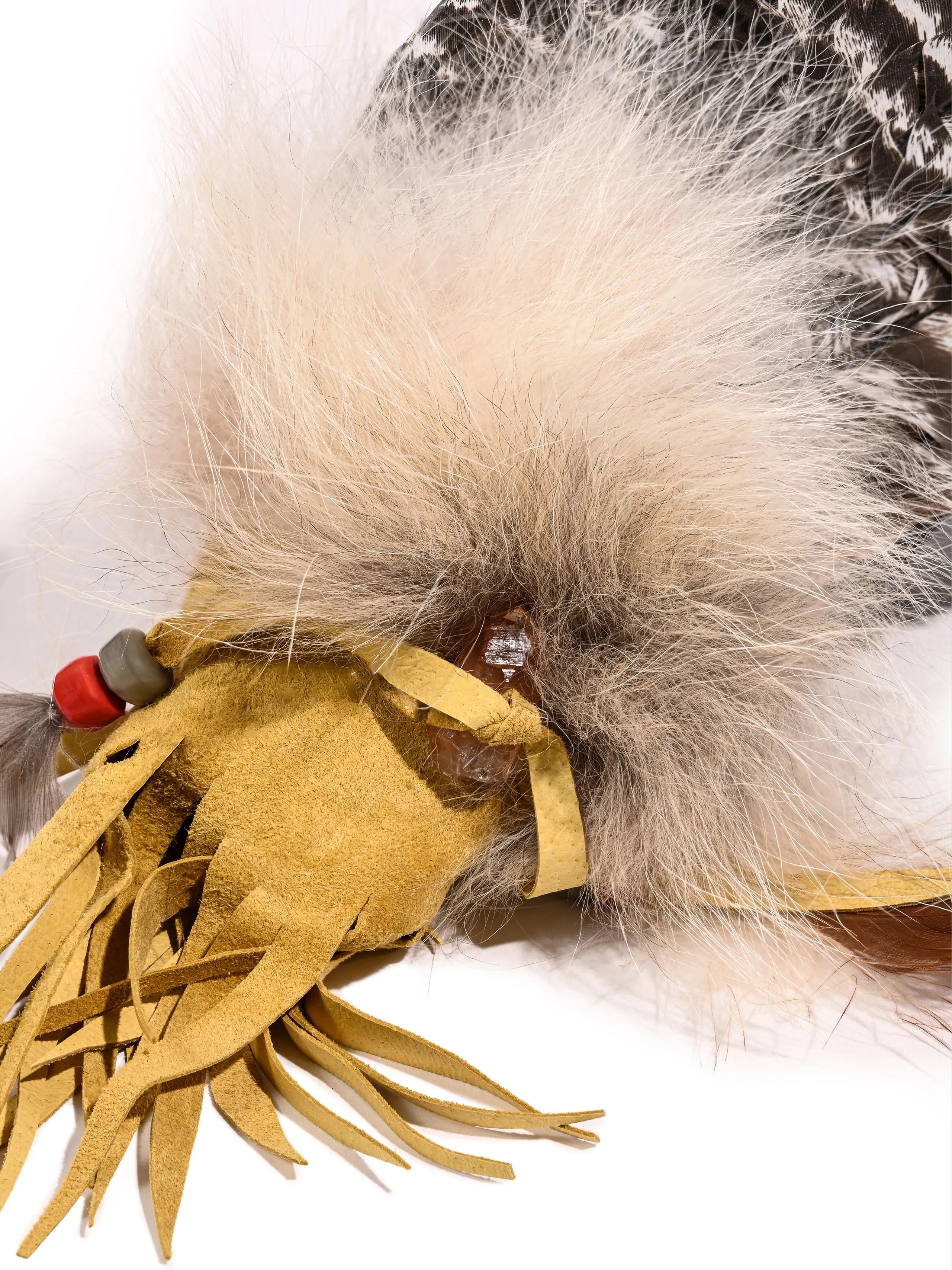 Sacred Prayer Feather Fan with Quartz