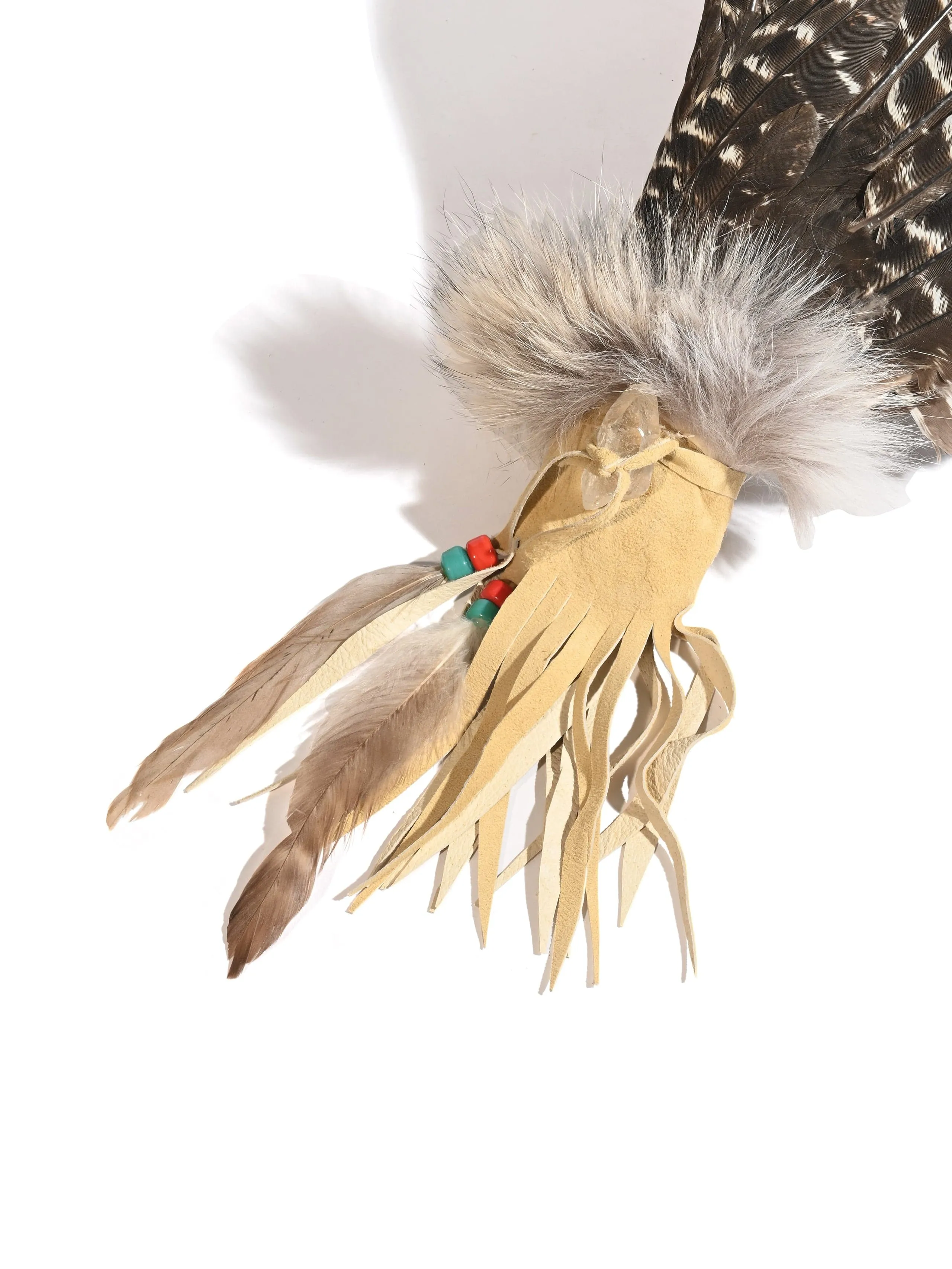 Sacred Prayer Feather Fan with Quartz