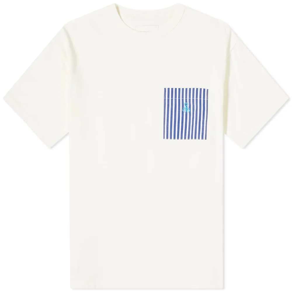 SOPHNET. Fabric Mix Pocket T-ShirtWhite