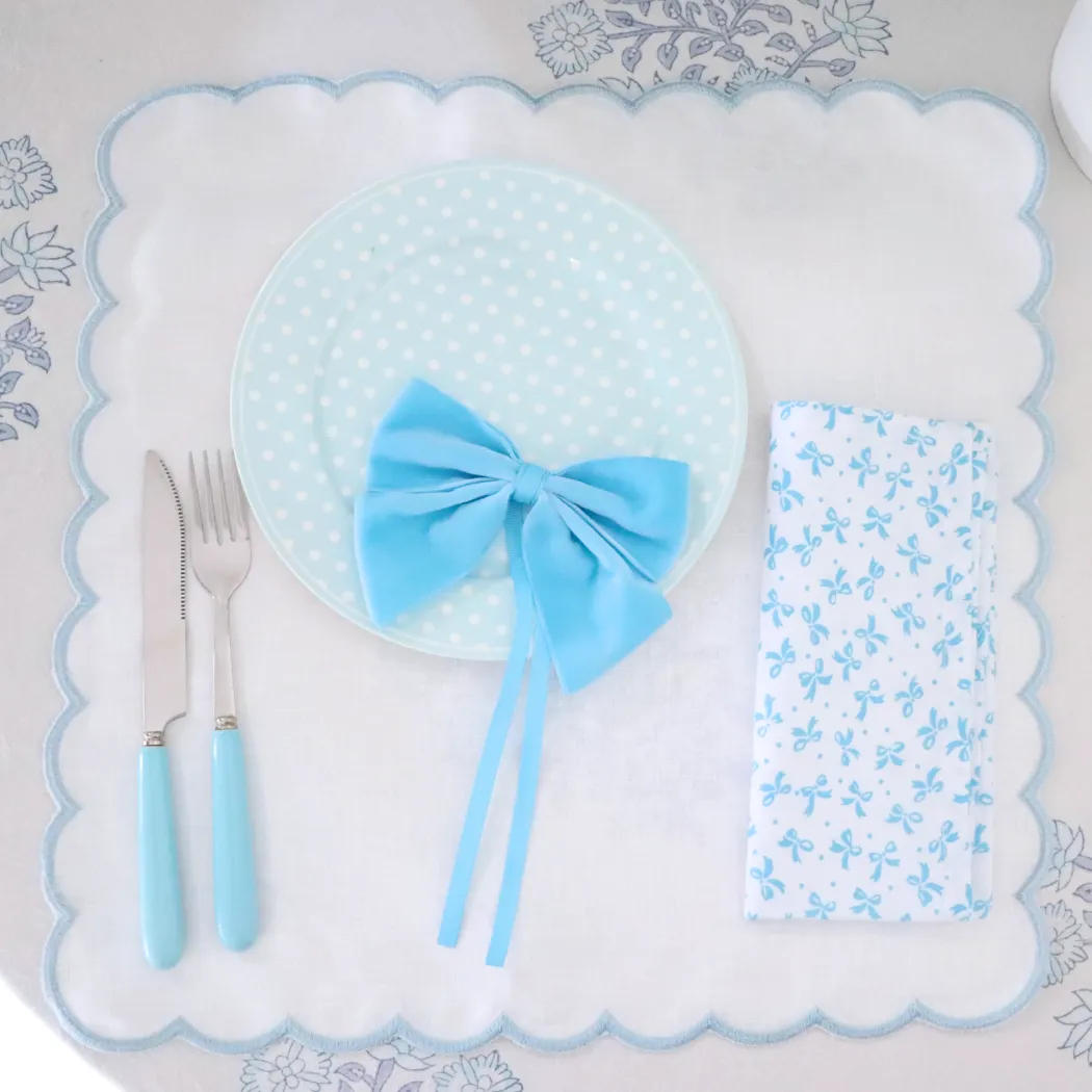 St Tropez Blue scalloped Placemats ( Set of two)