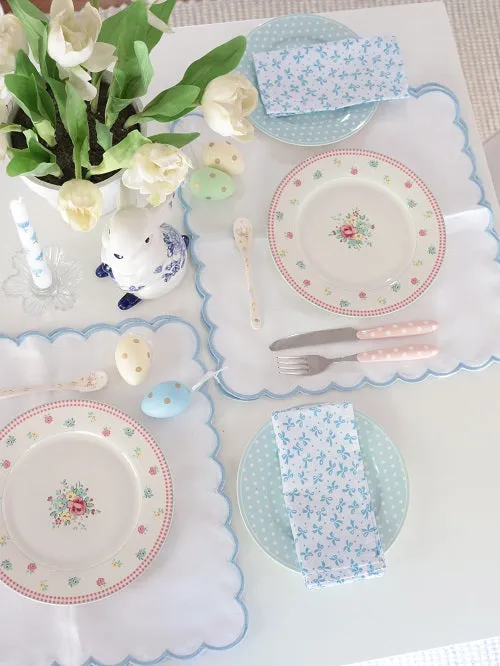 St Tropez Blue scalloped Placemats ( Set of two)