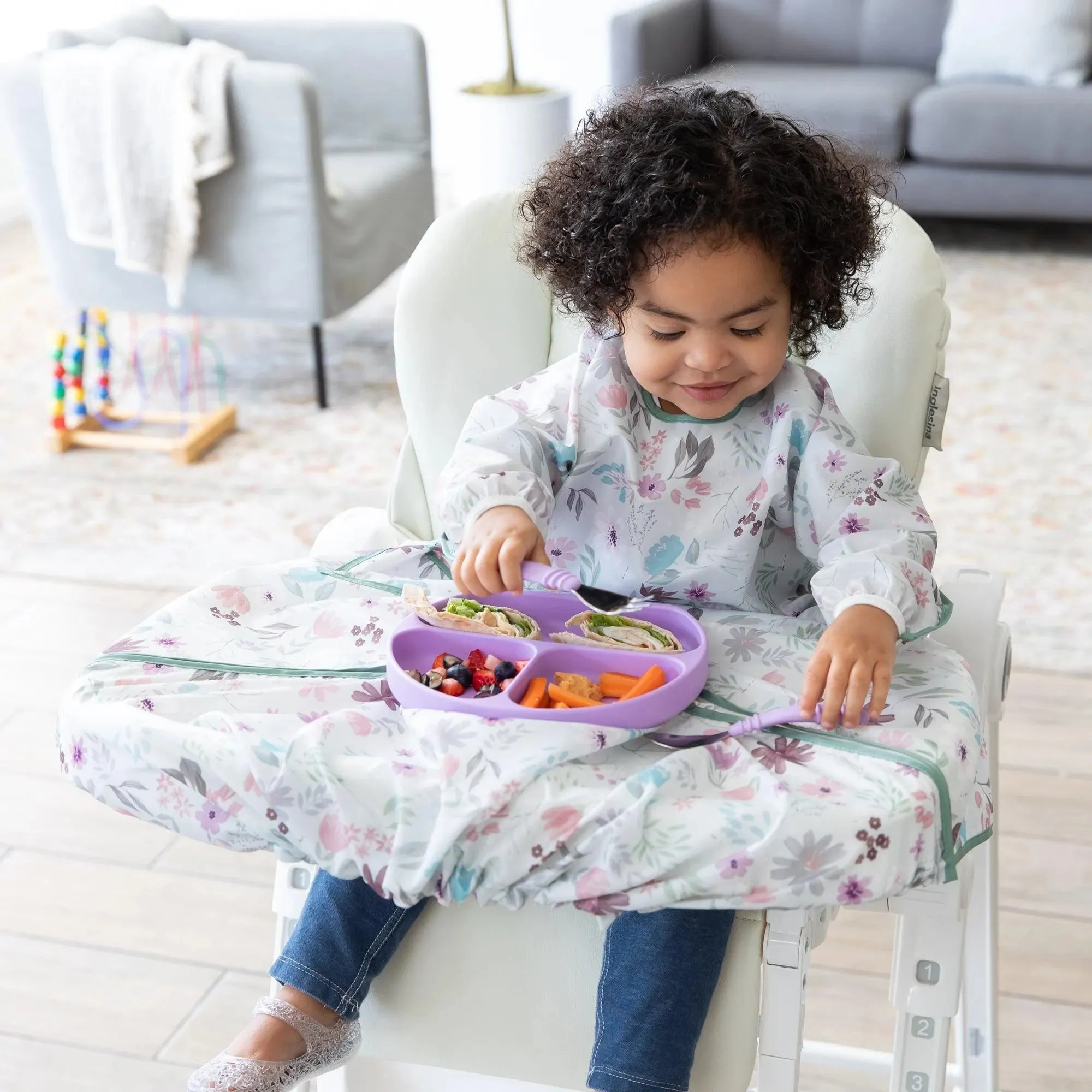 Tray Mate Sleeved Bib: Floral