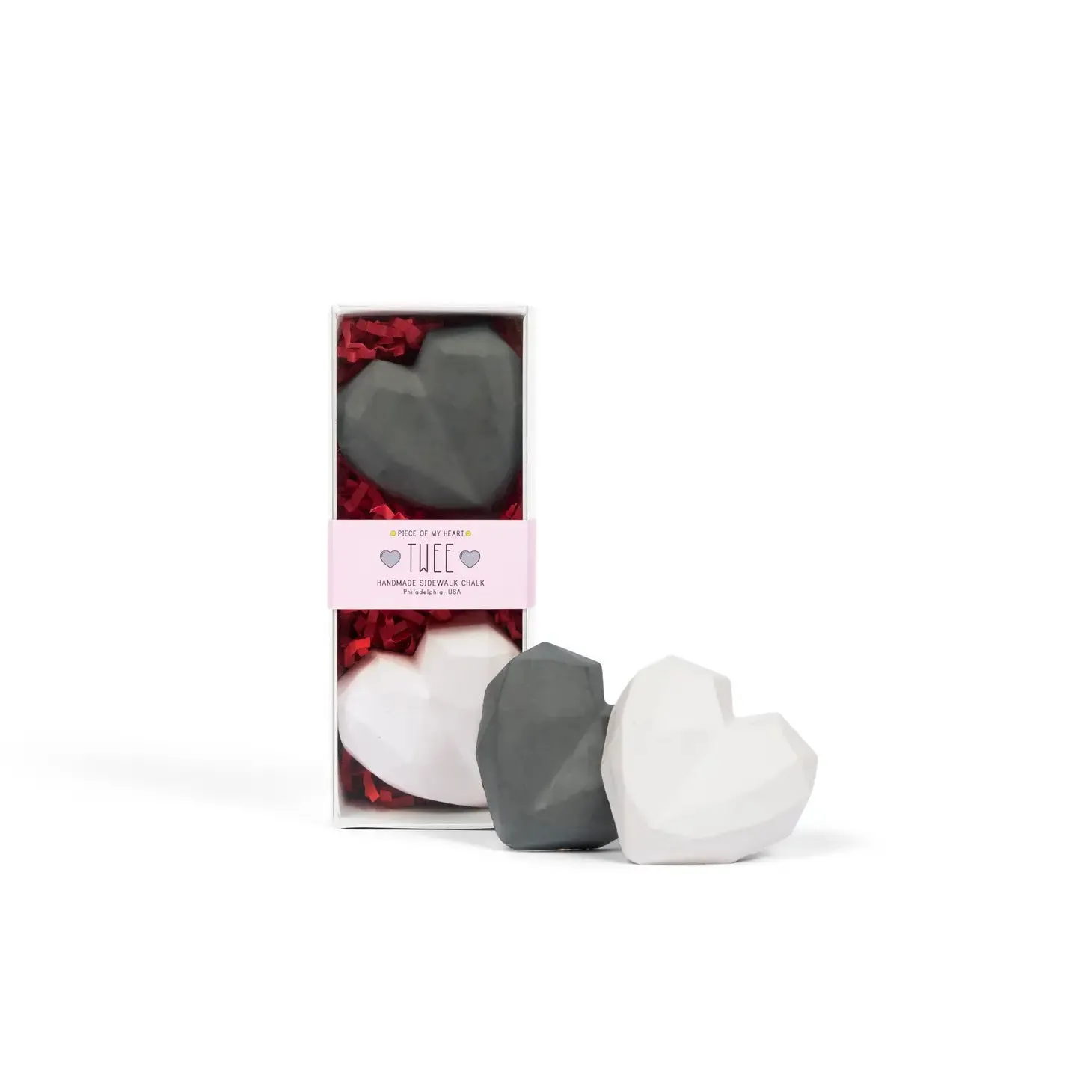 TWEE Piece Of My Heart Handmade Sidewalk Chalk - Gray & White