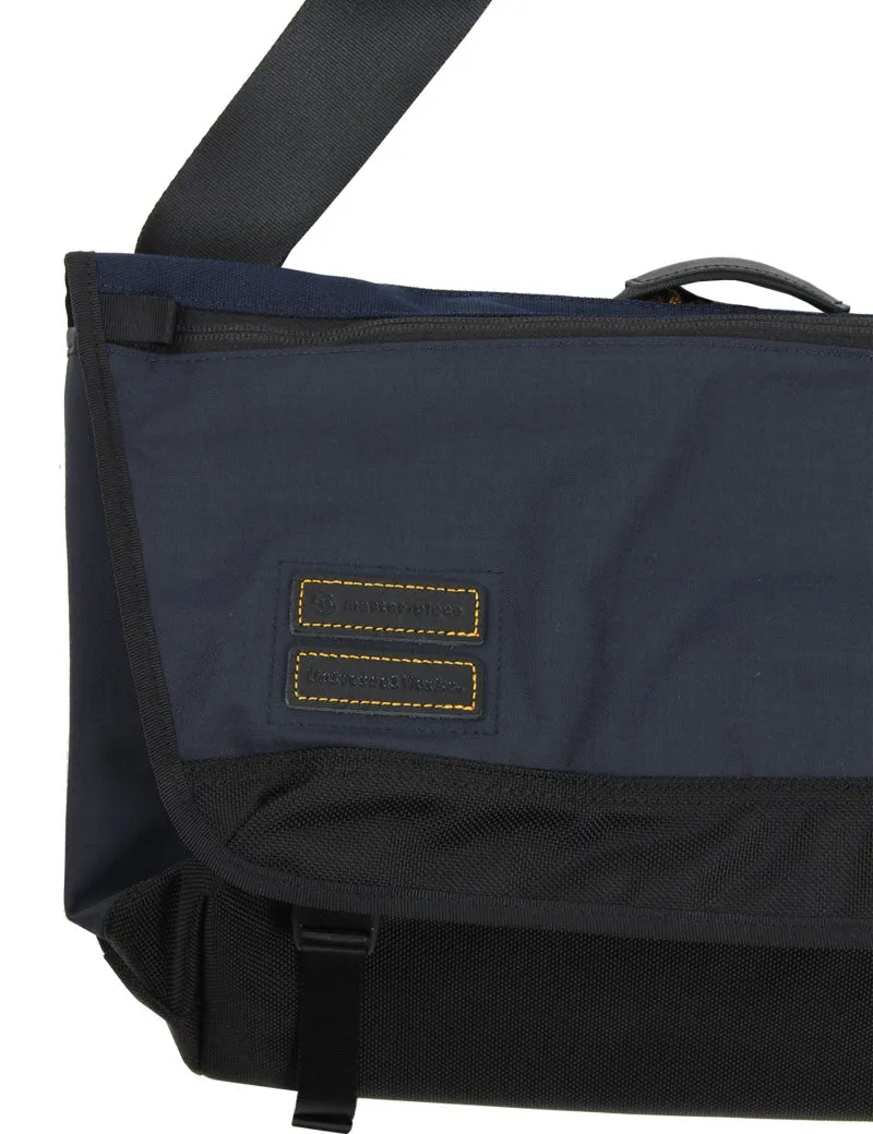 Universal Works X Master-Piece Courier Bag Recycled Tech Canvas Navy