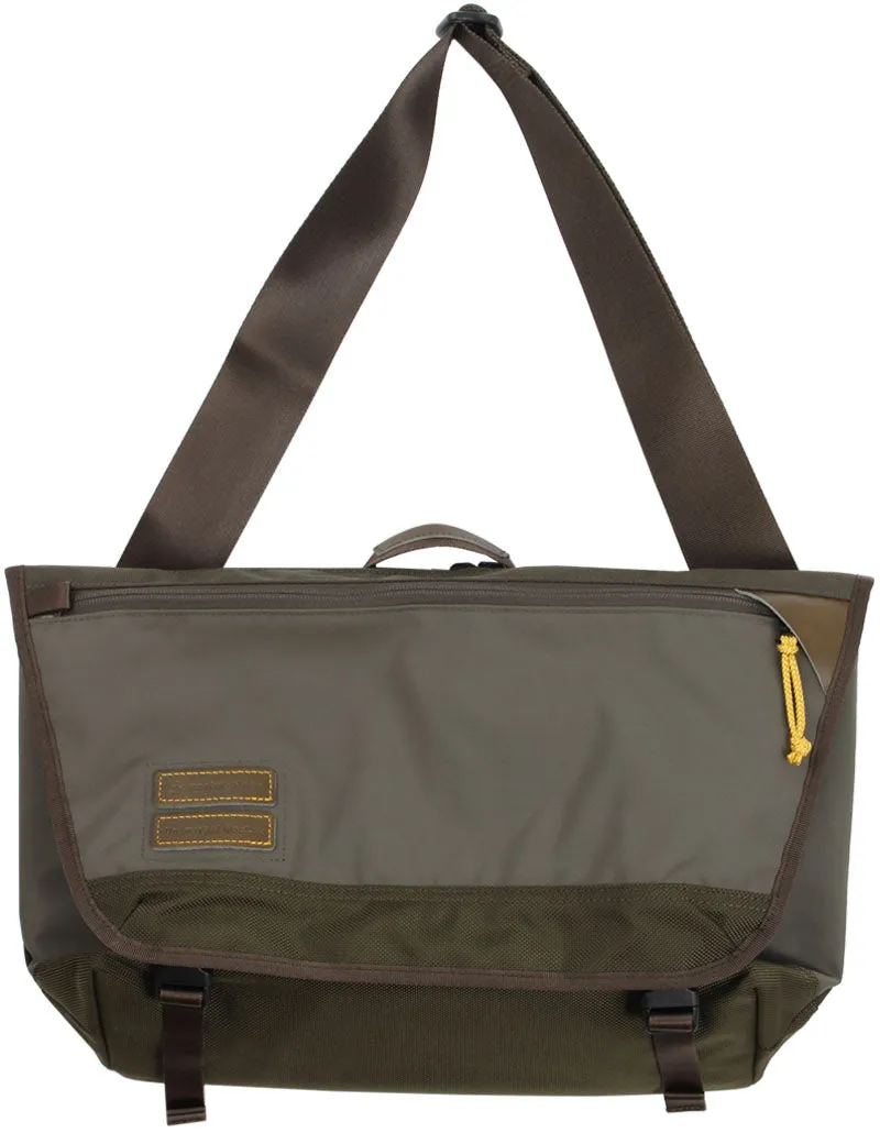 Universal Works X Master-Piece Courier Bag Recycled Tech Canvas Olive