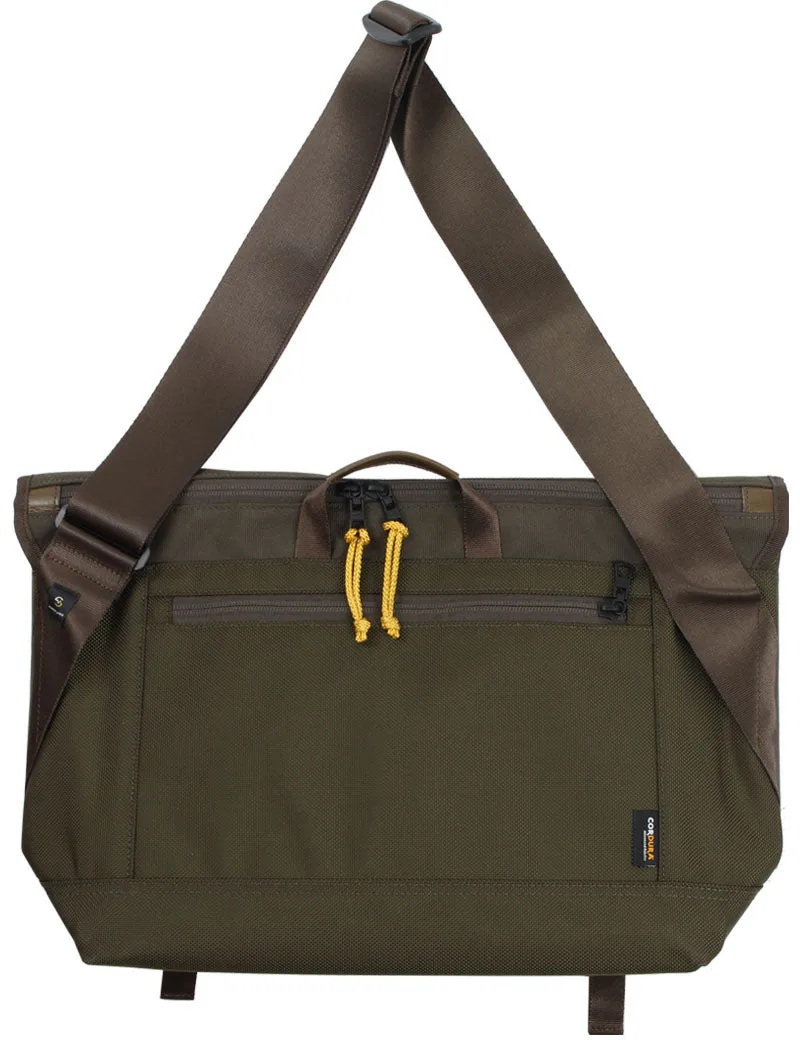 Universal Works X Master-Piece Courier Bag Recycled Tech Canvas Olive