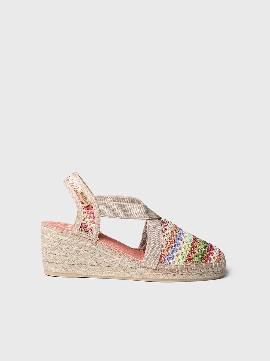 Wedge espadrilles in natural fabric - TERRA-NZ