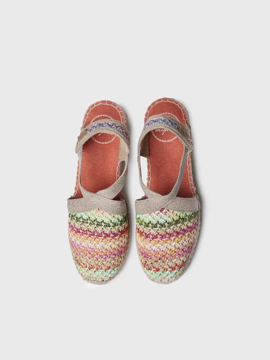 Wedge espadrilles in natural fabric - TERRA-NZ