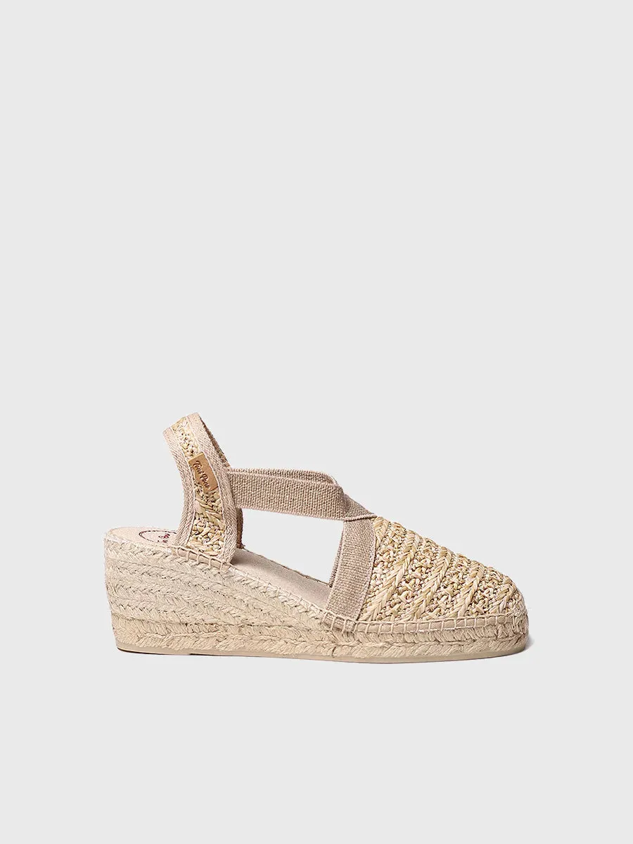 Wedge espadrilles in natural fabric - TERRA-NZ