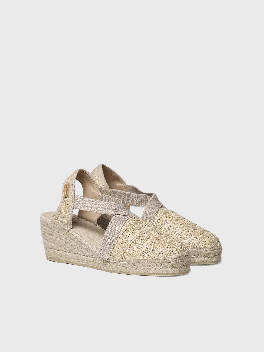 Wedge espadrilles in natural fabric - TERRA-NZ