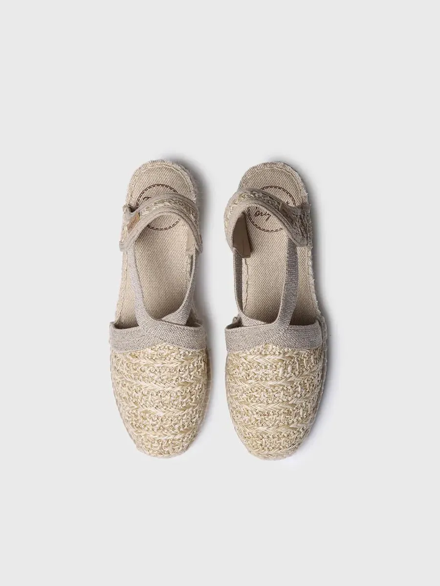 Wedge espadrilles in natural fabric - TERRA-NZ