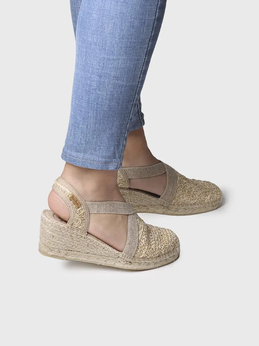 Wedge espadrilles in natural fabric - TERRA-NZ