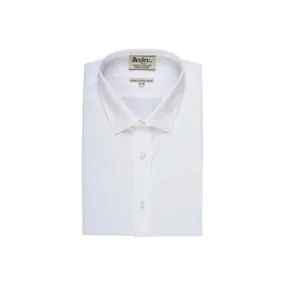 White Poplin Cotton Shirt - Straight collar - LOUIS