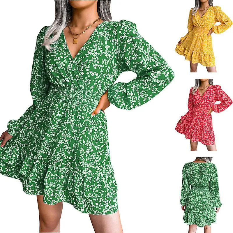 Women summer dress 2022 spring and summer women's clothing sexy floral chiffon dress for women