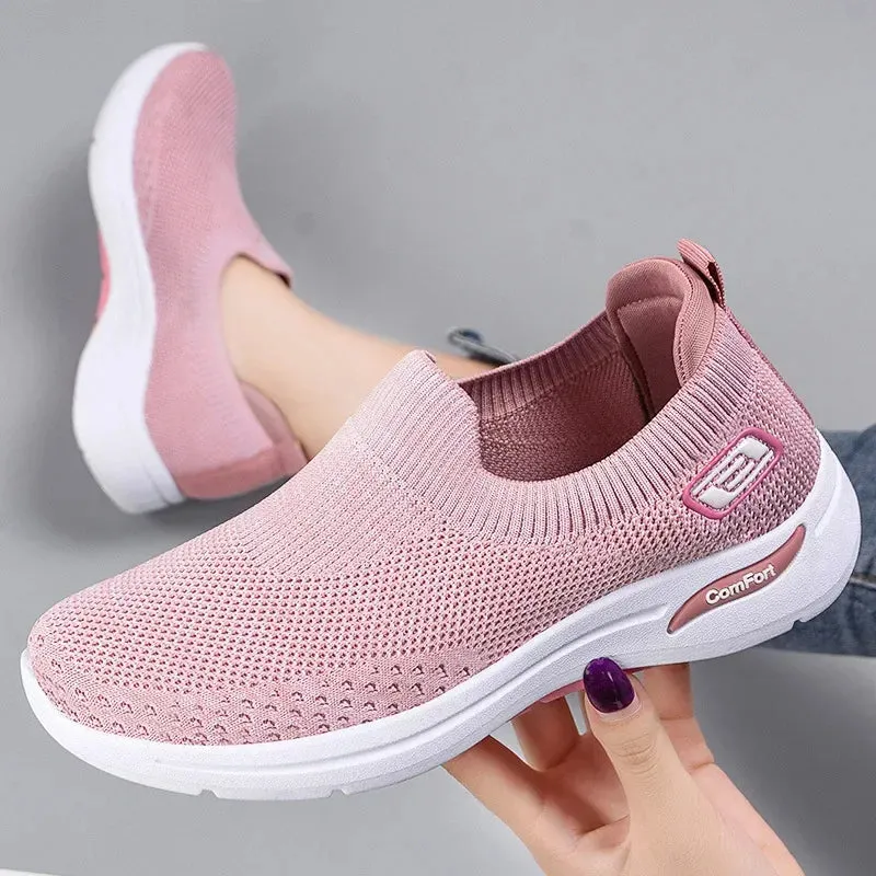 Women Vulcanized Shoes Slip-on Flats Loafers Walking High-Quality