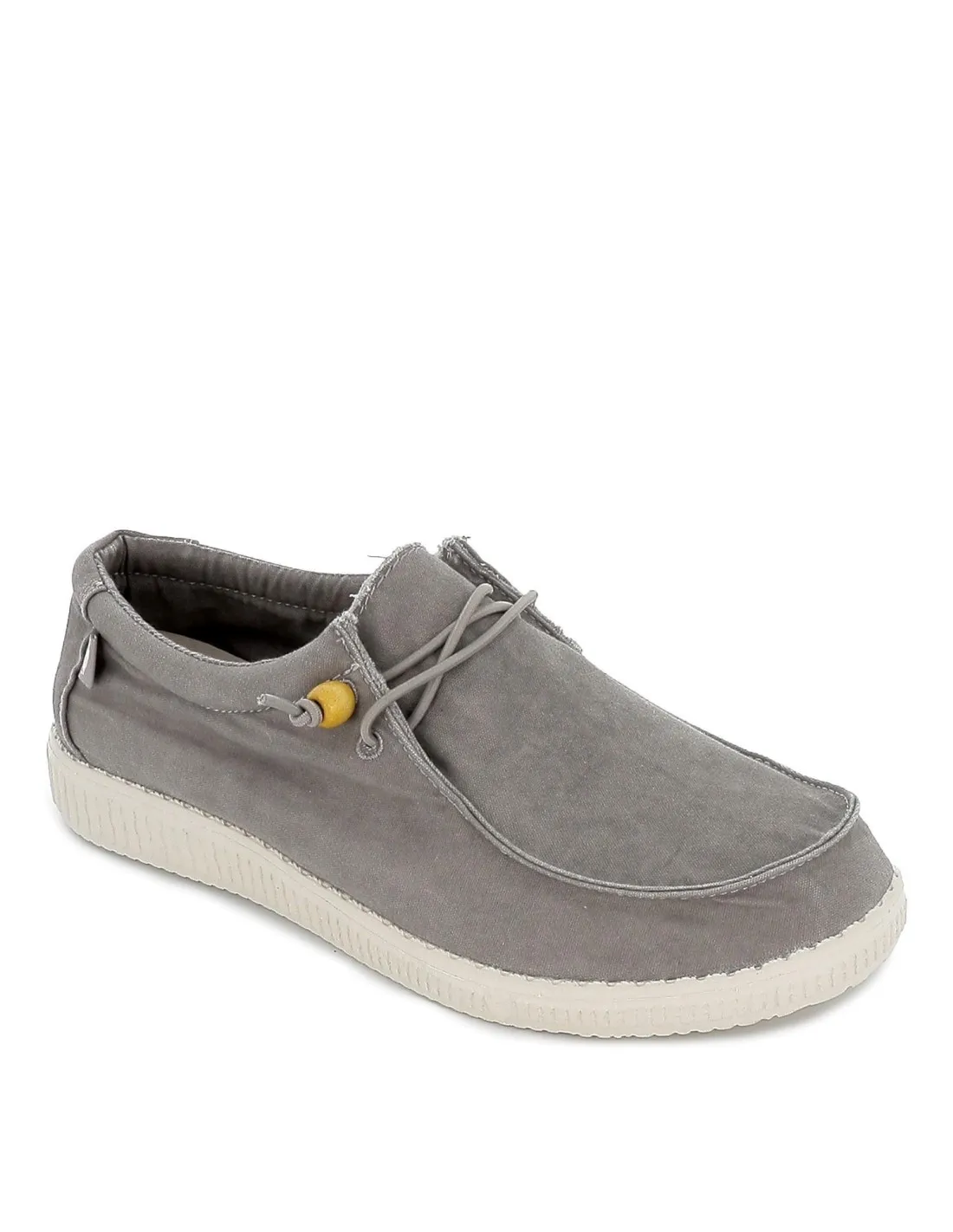 Zapatilla tipo mocasín hombre canvas verano gris Walking Pitas